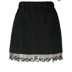 GANNI Jacquard Fringe Mini Skirt
